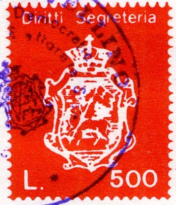 Marca da Bollo del Comune di AVELLINO su Carta Bianca di dimensioni 18,5 x 25 mm