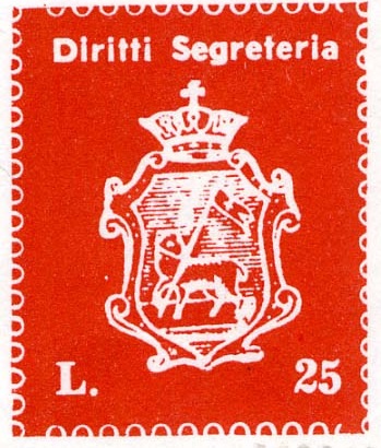 Marca da Bollo del Comune di AVELLINO su Carta Bianca di dimensioni 15,5 x 20 mm