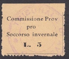 Marca da Bollo del Comune di AVELLINO su Carta Salmone di dimensioni 26,5 x 16 mm