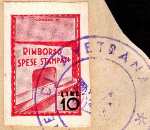 Marca da Bollo del Comune di AVETRANA su Carta Bianca di dimensioni 21 X 33,5 mm