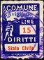 Marca da Bollo del Comune di AVIGLIANO su Carta Bianca Sottile di dimensioni 18,5 x 26,5 mm