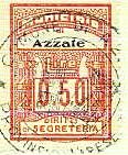 Marca da Bollo del Comune di AZZATE su Carta Bianca Sottile di dimensioni 22 x 30 mm