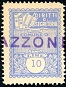 Marca da Bollo del Comune di AZZONE su Carta Bianca di dimensioni 22 x 29 mm