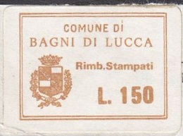 Marca da Bollo del Comune di BAGNI DI LUCCA su Carta Bianca di dimensioni 24,5 x 18 mm