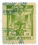 Marca da Bollo del Comune di MONTECATINI TERME su Carta Bianca di dimensioni 22 x 28,5 mm