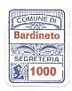 Marca da Bollo del Comune di BARDINETO su Carta Bianca di dimensioni 15,5 x 20,5 mm