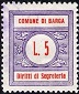 Marca da Bollo del Comune di BARGA su Carta Bianca di dimensioni 22 x 26 mm