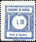 Marca da Bollo del Comune di BARGA su Carta Bianca di dimensioni 21 x 25 mm