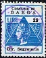 Marca da Bollo del Comune di BARGA su Carta Bianca di dimensioni 22 x 28 mm