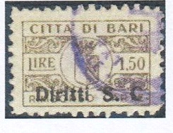 Marca da Bollo del Comune di BARI su Carta Bianca di dimensioni 20 x 13 mm