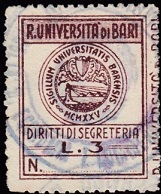 Marca da Bollo del Comune di BARI su Carta Bianca di dimensioni 22,5 x 29 mm