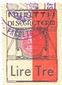 Marca da Bollo del Comune di BARI su Carta Bianca Sottile di dimensioni 25,5 x 36,5 mm