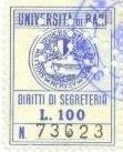 Marca da Bollo del Comune di BARI su Carta Bianca di dimensioni 23,5 x 31,5 x 2 mm
