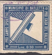Marca da Bollo del Comune di BARLETTA su Carta Bianca di dimensioni 31,5 x 31 mm