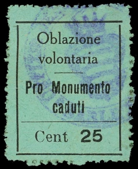 Marca da Bollo del Comune di BARLETTA su Carta Bianca di dimensioni 25 x 31 mm