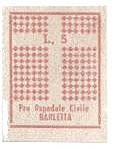 Marca da Bollo del Comune di BARLETTA su Carta Bianca di dimensioni 22 x 28 mm