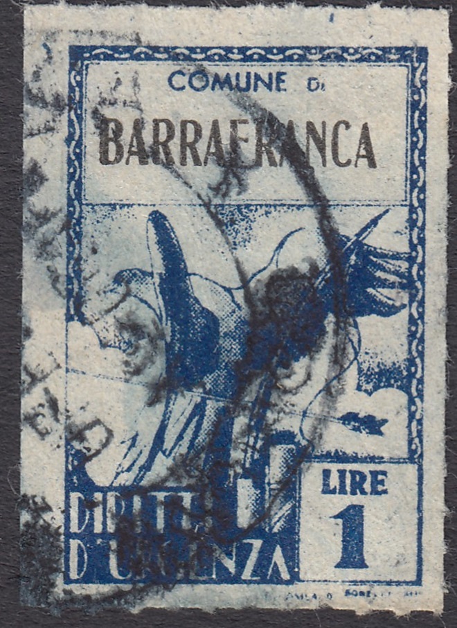 Marca da Bollo del Comune di BARRAFRANCA su di dimensioni 21 x 31,5 mm