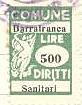 Marca da Bollo del Comune di BARRAFRANCA su Carta Bianca di dimensioni 15,5 x 22 mm