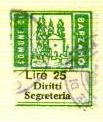 Marca da Bollo del Comune di BARZAGO su Carta Bianca di dimensioni 19,5 x 22,5 mm