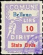 Marca da Bollo del Comune di BELLANO su Carta Bianca Sottile di dimensioni 18,5 x 26,5 mm