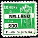 Marca da Bollo del Comune di BELLANO su Carta Bianca di dimensioni 20 x 20 mm