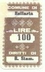 Marca da Bollo del Comune di BELLARIA-IGEA MARINA (RN) su Carta Bianca di dimensioni 19,5 x 32 mm