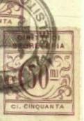 Marca da Bollo del Comune di BELSITO su Carta Bianca di dimensioni 23 x 27 mm