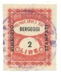Marca da Bollo del Comune di BERGEGGI su Carta Bianca di dimensioni 22,5 x 30 mm