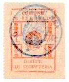 Marca da Bollo del Comune di BERNALDA su Carta Bianca di dimensioni 24 x 35 mm
