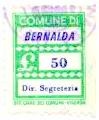 Marca da Bollo del Comune di BERNALDA su Carta Bianca di dimensioni 17,5 x 22,5 mm