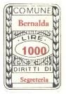 Marca da Bollo del Comune di BERNALDA su Carta Bianca di dimensioni 20 x 30 mm