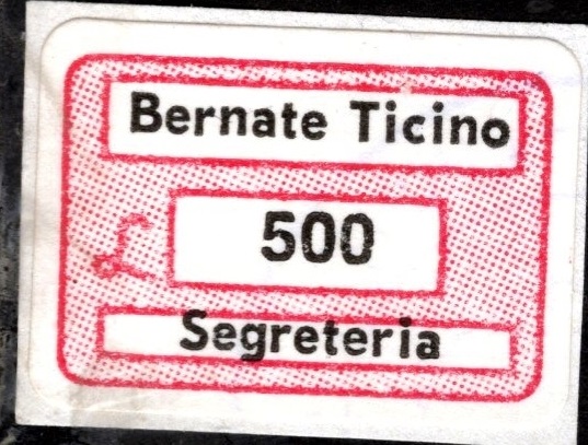 Marca da Bollo del Comune di BERNATE TICINO su Carta Bianca di dimensioni 20 x 14 mm