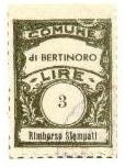 Marca da Bollo del Comune di BERTINORO su Carta Bianca di dimensioni 22 x 29 mm