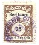 Marca da Bollo del Comune di BERTINORO su Carta Bianca di dimensioni 22 x 29,5 mm