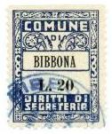 Marca da Bollo del Comune di BIBBONA su Carta Bianca di dimensioni 24 x 32 mm