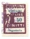 Marca da Bollo del Comune di BICCARI su Carta Bianca di dimensioni 18 x 25 mm