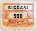 Marca da Bollo del Comune di BICCARI su Carta Bianca di dimensioni 18,5 x 13 mm