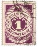 Marca da Bollo del Comune di BIELLA su Carta Bianca di dimensioni 23,5 x 33,5 mm