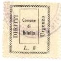 Marca da Bollo del Comune di BITETTO su Carta Bianca di dimensioni 20 x 24,5 mm