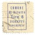 Marca da Bollo del Comune di BITETTO su Carta Bianca di dimensioni 15,5 x 23 mm