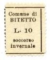 Marca da Bollo del Comune di BITETTO su Carta Bianca di dimensioni 19 x 23,5 mm
