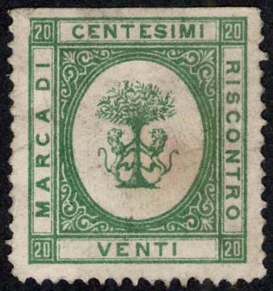 Marca da Bollo del Comune di BITONTO su Carta Bianca Sottile di dimensioni 22 x 25 mm