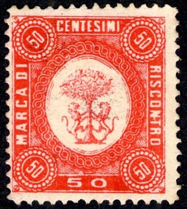 Marca da Bollo del Comune di BITONTO su Carta Bianca Sottile di dimensioni 22 x 25 mm