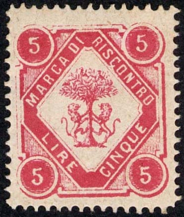 Marca da Bollo del Comune di BITONTO su Carta Bianca Sottile di dimensioni 20 x 23 mm