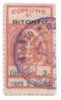 Marca da Bollo del Comune di BITONTO su Carta Bianca di dimensioni 18 x 32,5 mm