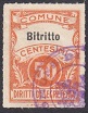 Marca da Bollo del Comune di BITRITTO su Carta Bianca di dimensioni 22 x 29 mm