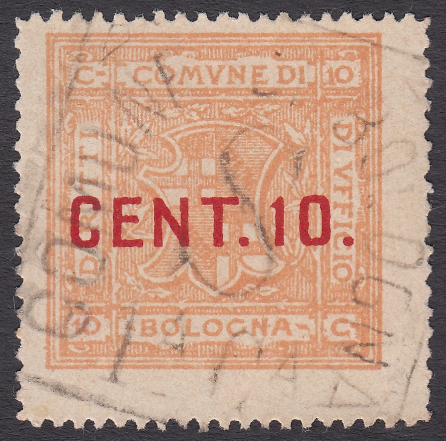 Marca da Bollo del Comune di BOLOGNA su Carta Bianca di dimensioni 28 x 28 mm