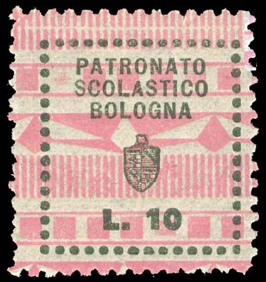 Marca da Bollo del Comune di BOLOGNA su Carta Bianca di dimensioni 20 x 21,5 mm