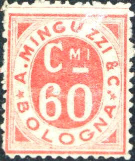 Marca da Bollo del Comune di BOLOGNA su Carta Bianca di dimensioni 24 x 26 mm