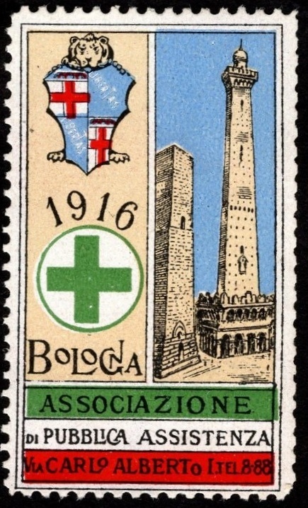 Marca da Bollo del Comune di BOLOGNA su Carta Bianca di dimensioni 22 x 42 mm